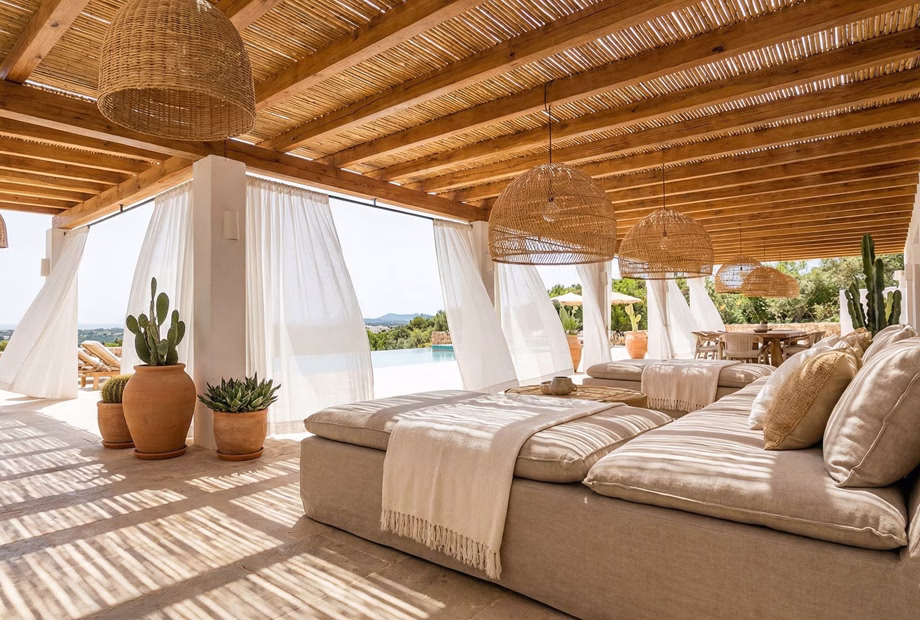 Spaanse terras met meubels