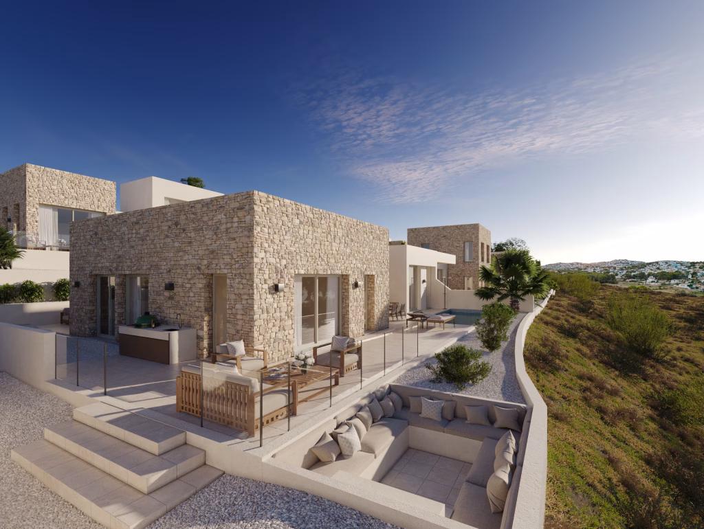 VERKOCHT! High-end halfvrijstaande nieuwbouwvilla op 7 minuten loopafstand van zee – Moraira